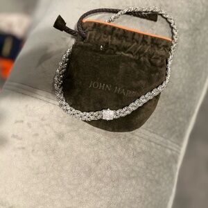 John Hardy silver rope diamond necklace
